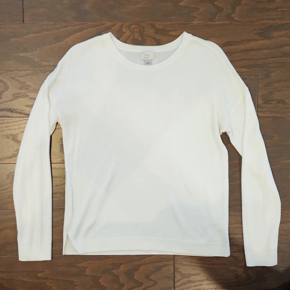 A New Day Crew Neck White Sweater